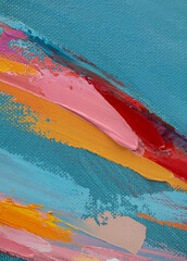 Fragment of multicolored texture painting. Abstract art background. oil on canvas. Rough brushstrokes of paint.