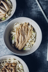 food picture of asian cuisine with noodles and mushrooms