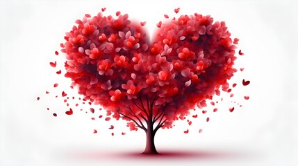 Heart Shaped Tree - Valentine's Day Illustration