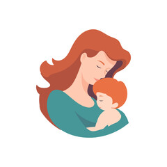 mother and child vector logo