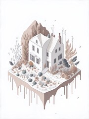 Eco friendly modern house. AI generated illustration