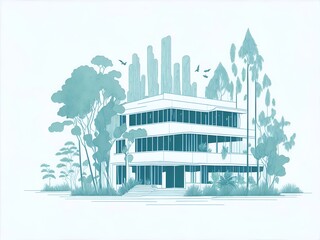 Naklejka premium Eco friendly modern house. AI generated illustration