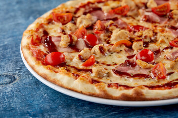 italian pizza on the dark background