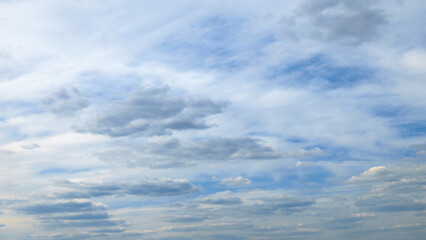 beautiful blue sky with cumulus clouds for abstract background