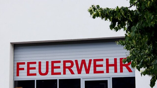 sign of a German fire brigade 4k 30fs video