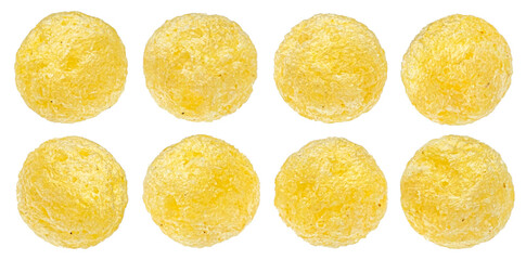 Corn balls isolated on white background with clipping path