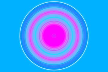 Blauer Hintergrund mit farbigen Ringen; konzentrische Kreise mit rotierendem Eindruck um den Mittelpunkt