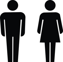 Toilet signage icon, bathroom for various gender, signs of men women and wheelchair for restroom, thin line symbol on white background