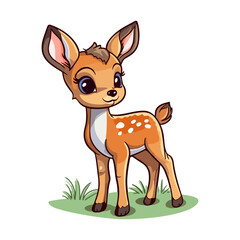 baby deer, mouse deer cute cartoon vector