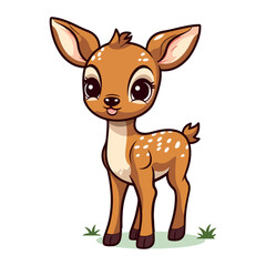 baby deer, mouse deer cute cartoon vector