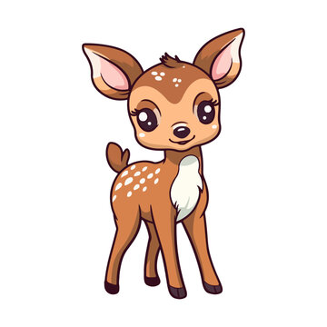 baby deer, mouse deer cute cartoon vector