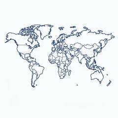 Best doodle world map for your design. Hand drawn