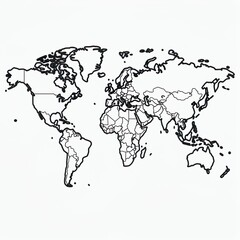 Best doodle world map for your design. Hand drawn