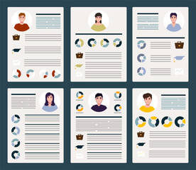 Resumes. CV application. Selecting staff. Searching professional staff. Resume form. Recruitment. Creative cv template vector minimalist