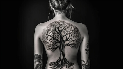 Tattoo auf Rücken - obrazy, fototapety, plakaty