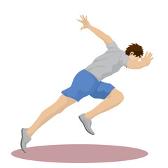flat design running man icon vector illustration