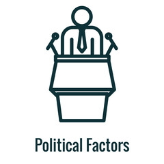 Company Analysis Factor Icon Depicting Pestel Method