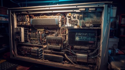 Timeless Charm: Nostalgic Typewriter and Vintage Train - A Retro Journey into Antique Machinery, generative AI