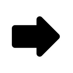 Arrow icon. Simple vector arrow illustration. Black icon.