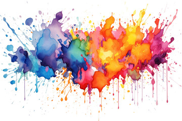 Colorful splash isolated on transparent background , ai generative