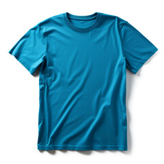 blue t shirt round neck plain isolated on a transparent background made with AI generative technology