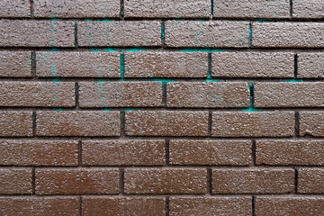 Brick wall texture. Background for design. Red color. Old and grungy wall surface.