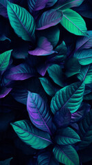 neon, background, jungle, abstract, plant, leaf, palm, color, night, party, summer, creative, pink, light, blue, nature, layout, green, foliage, concept, fashion, fluorescent, disco, tree, violet, des