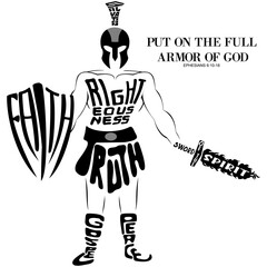 Medieval Soldier In The Armor Of God. 