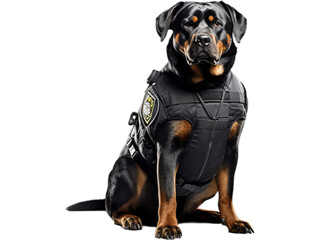 Fototapeta premium Rottweiler Security Officer with No Background