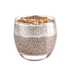 Dessert in glass isolated on transparent background , generative ai