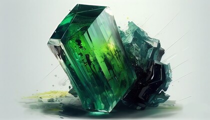 Green tourmaline, stone, gemstone, green stone, generated by ai