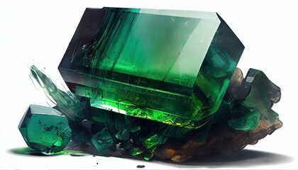 Green tourmaline, stone, gemstone, green stone, generated by ai