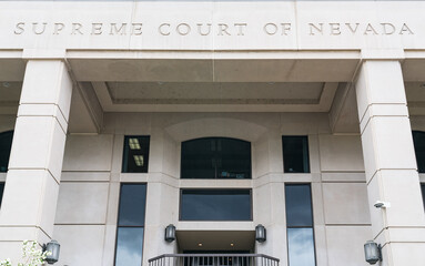 Facade of the Nevada Supreme Court Building in Carson City - 628296347