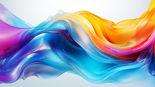 Colorful liquid water backdrop background drops bubbles flow fluid digital splash made with AI generative technology
