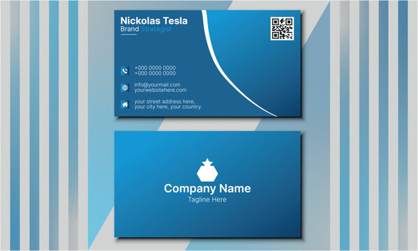 Corporate Business Card Design Layout, simple business card design, Flat business card design vector,  Modern and simple visiting card design with logo.