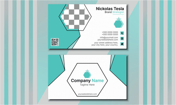 Creative and clean corporate business card template, Professional corporate modern business card template design, Futuristic business card design,  horizontal simple clean template vector design.