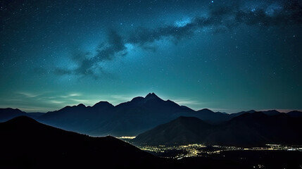 Obraz na płótnie Canvas breathtaking view of a starry night sky over a mountain range