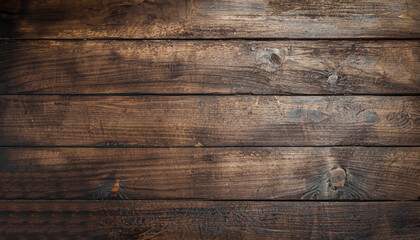 Obraz na płótnie Canvas Dark old wooden table texture background top view