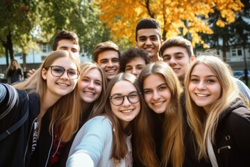 a group of students taking a picture together