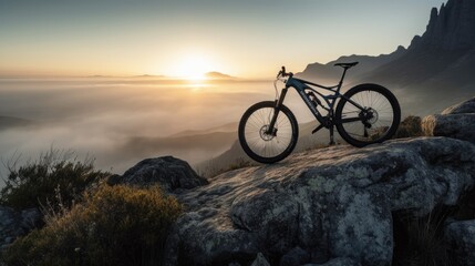 trek racing bicycle on the cliff