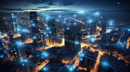 Fototapeta premium Edge Computing, explore the benefits and challenges of edge computing in enhancing real - time data processing and reducing latency