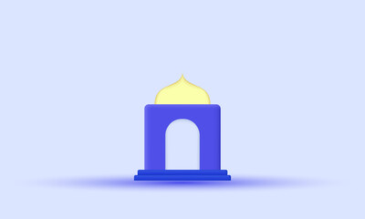 unique mosque vector icon 3d  symbols isolated on background.3d design cartoon style. 