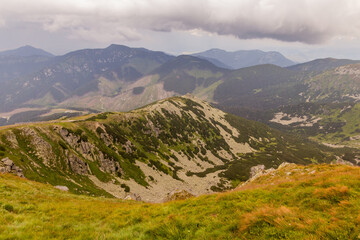 Fototapeta na wymiar View of Nizke Tatry mountains from Chopok mountain, Slovakia