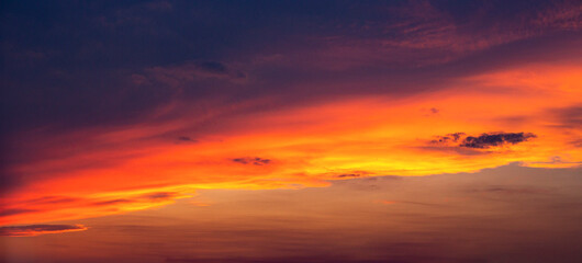 Low clouds reflecting the colors of sunset 