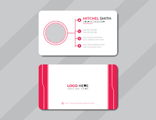 Creative And Clean Business Card Template, Creative Business Card Design, Double-sided Creative Business Card Template, Modern Business Card Design, Vector Illustration. 