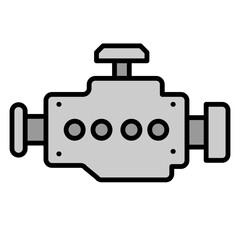 Illustration of Car Engine Filled Icon