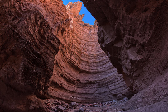 View from the Pit beneath Johnson Falls, currently dry, which is below Johnson Point at Marble Canyon in Glen Canyon Recreation Area Arizona.