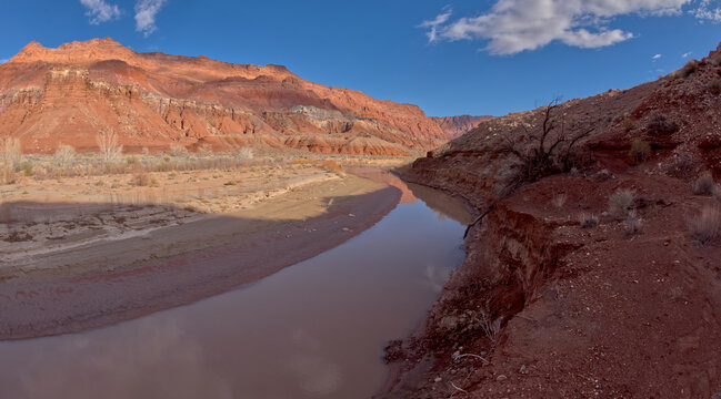 The Paria River flowing through Paria Canyon in the Glen Canyon Recreation Area Arizona.