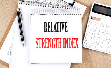 Relative Strength Index text on paper on chart background