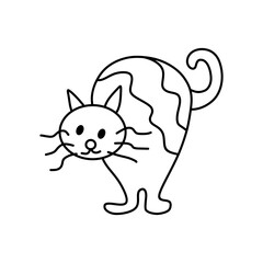  cat cartoon vector 30 Outline line Cute and funny cats doodle. Cartoon cat or kitten characters design collection Minimal cat drawing. Set of purebred pet animals isolated on transparent background.
